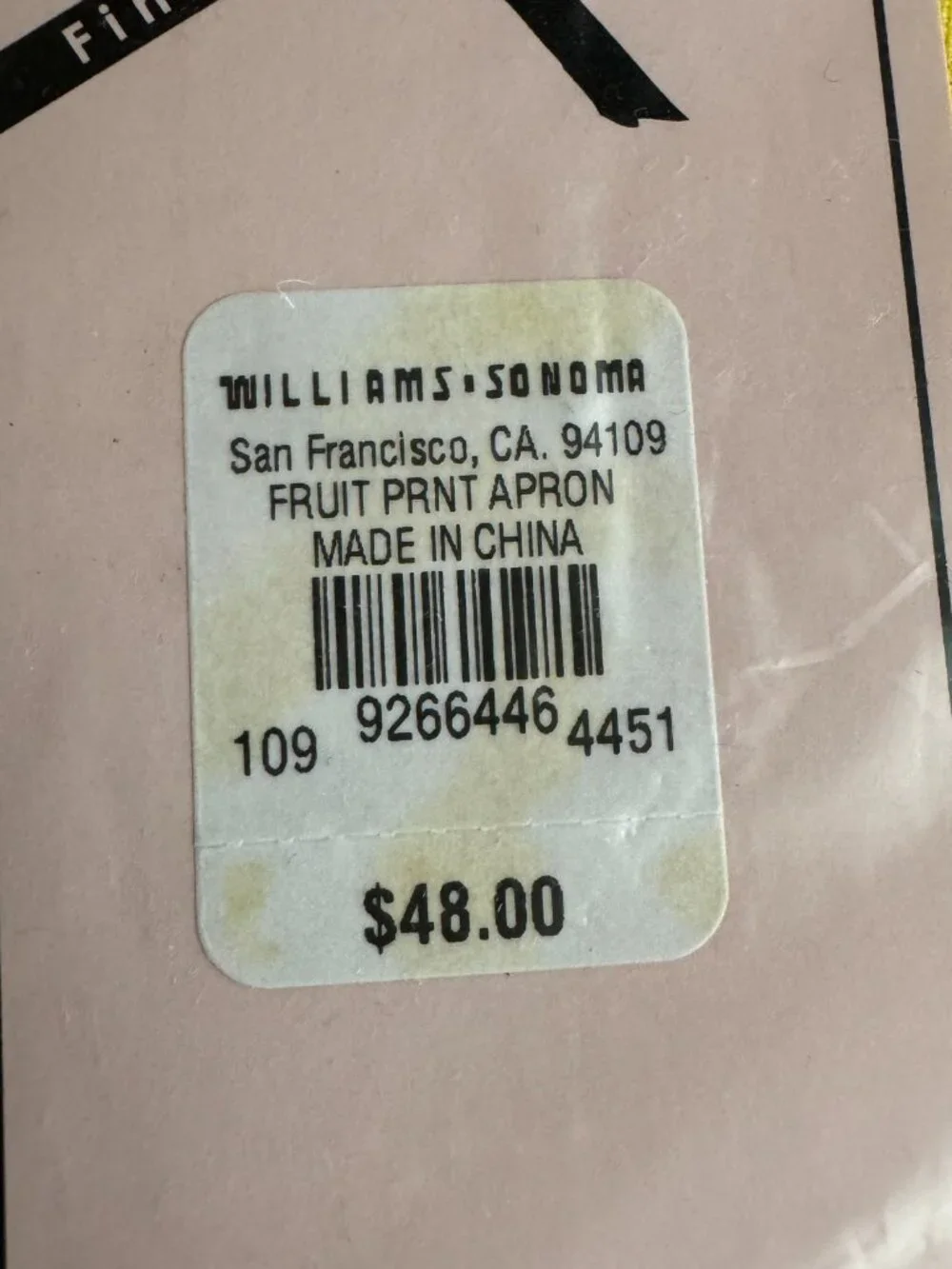 NWT Williams Sonoma Vintage Print Jessie Steele Botanical Print Apron
